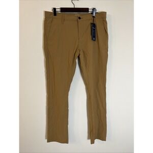 Kenneth‎ Cole Slim Fit NWT Lightweight Tech Pant 33 x 30 Brown Zip Fly New